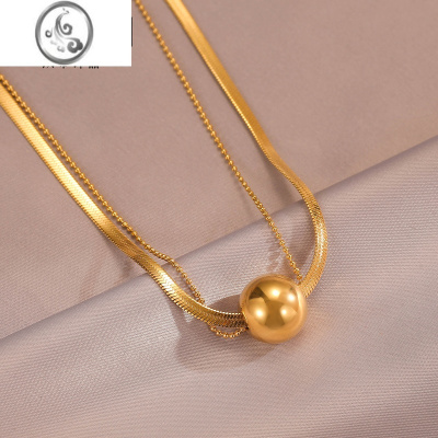 JiMi幸运圆球项链女2023年新款ins百搭饰品轻奢小众锁骨链配饰毛衣链