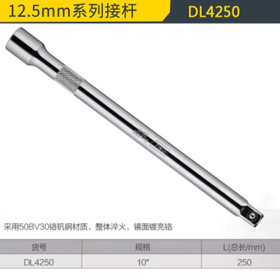 得力 10英寸 12.5MM系列接杆 套筒延长杆加长杆 DQ4250
