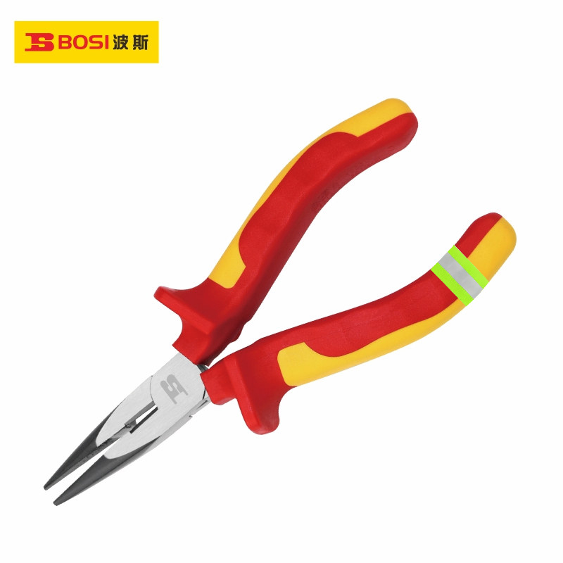 波斯(BOSI) 荧光系列VDE绝缘耐压尖嘴钳 8"/200mm 把