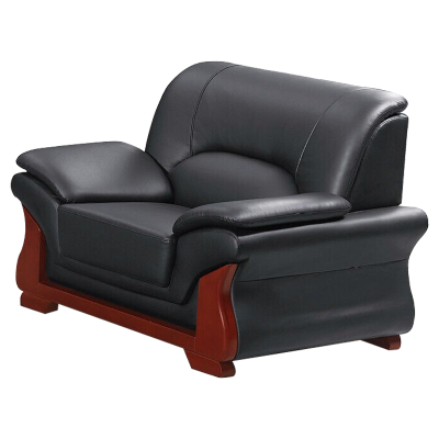 臻远 ZY5110359 办公沙发办公室简约会客接待沙发牛皮单人位