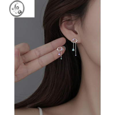 JiMiS925银银耳钉女新款潮女流苏耳坠耳环轻奢小众设计高级感耳饰