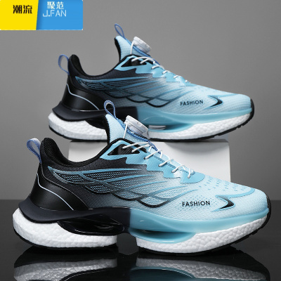 聚范夏季男鞋旋转纽扣跑步青少年学生爆米花超轻减震透气休闲运动潮鞋