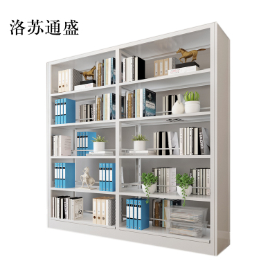 洛苏通盛钢制书架置物架图书馆单双面书店阅览室货架档案架资料架双面一列二常规款