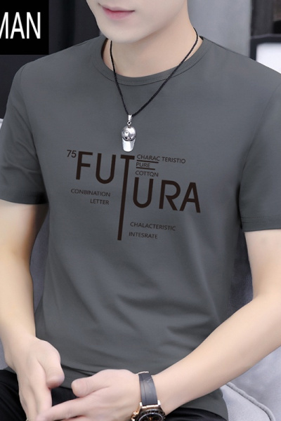 HLCOMAN男士短袖t恤夏装2023新款半袖体恤衫男装上衣服薄款ins