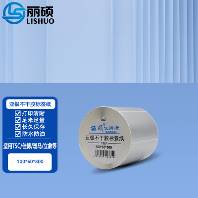亚银不干胶标签纸100*60*800 亚银不干胶标签纸