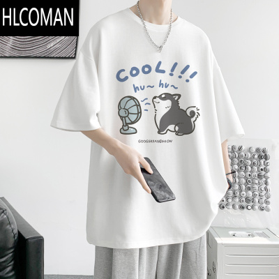 HLCOMAN300G短袖T恤男夏季大码宽松半袖情侣体恤卡通打底衫潮流