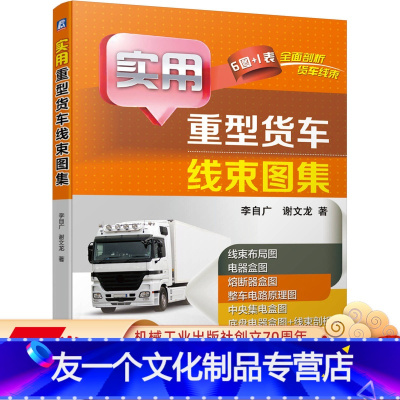 [友一个正版] 实用重型货车线束图集 李自广 谢文龙 维修技术资料 布局图 整车电路原理图 分支插接器 连接件 导