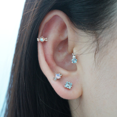 jda韩国进口饰品甜美风小兔子糖果方钻耳骨钉旋转圆球堵送女朋友老婆情人节七夕生日礼物