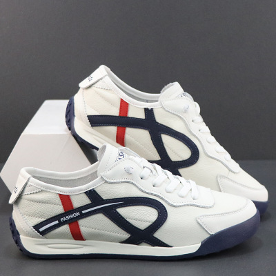 真皮鞋子男韩版潮流百搭休闲鞋男士板鞋春夏季新款跑步运动鞋