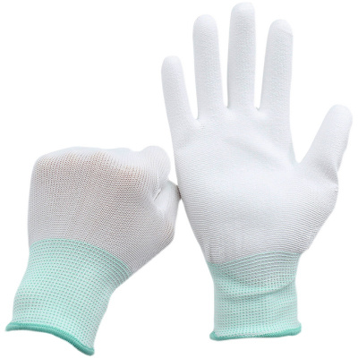 豫亨 施工防护手部手套碳纤维PU涂掌防静电劳保手套耐磨浸胶涂指电子无尘透气纯棉手套保洁手套