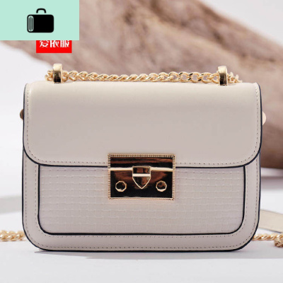 小方包女2020春新款韩版经典简约单肩斜挎包NEW LAKE 米白女士单肩包