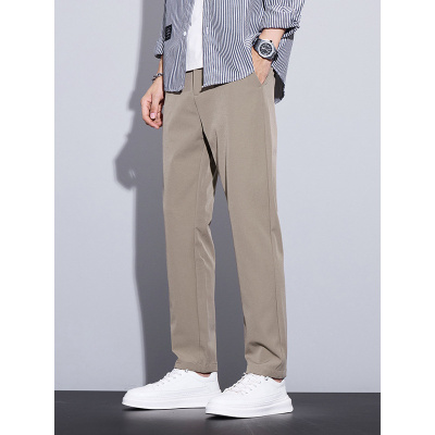 [有加绒]休闲裤男士厚款时尚修身弹力纯色百搭轻商务小西裤