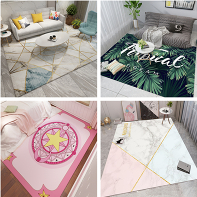 美帮汇北欧ins风少女 床边网红地毯卧室网红房间布置小地垫可睡可坐