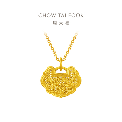 周大福传承系列黄金寓意喜上眉梢足金黄金吊坠(工费860)计价F222729
