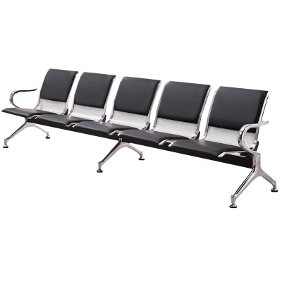 锦北钢制排椅机场椅加固加厚医院长椅候诊椅连排输液等候椅 B款五皮面
