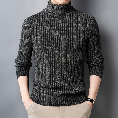 秋冬季新款高领毛衣男雪尼尔加厚保暖中年休闲内搭男士针织衫