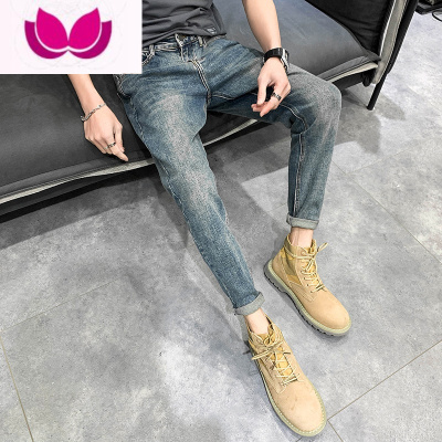 七斓2023牛仔裤男弹力修身小脚百搭美式高街宽松ins潮牌长裤子