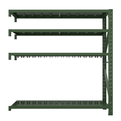 鑫升顺消防铁锹镐农具摆放架安保装备器材存放架绿色货架大盾牌架中型-副架