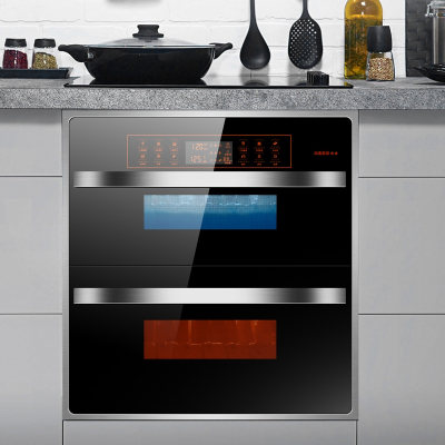 洛滑嵌入式消毒柜家用小型厨房橱柜三层120L大容量高温消毒碗柜镶嵌式_升级款十二功能304不锈钢内三层带透视窗120升