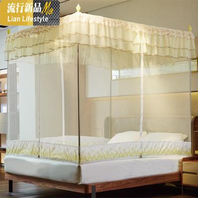 三维工匠蚊帐三开不锈钢坐床式拉链1.5m床蒙古包1.8m米床方顶单双人家用