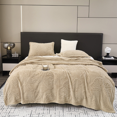 约克罗兰四季毛毯冬季双人加厚保暖200*230cm学生宿舍保暖毛毯塔芙蓉提花素雅毯