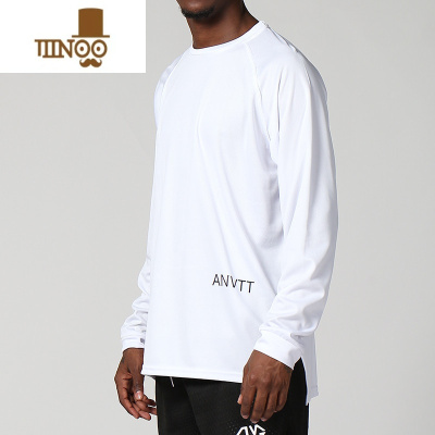 YANXU投篮服宽松大码圆领速干透气篮球训练长袖运动休闲T恤男