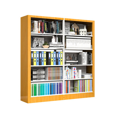 锦北 书架学校图书馆阅览室书籍架落地资料档案架红色黄色 双面一列二