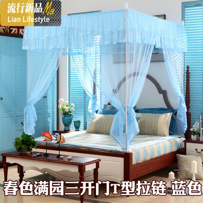 新款蚊帐家用宝宝儿童防摔公主风1.5米1.8m床家用支架纹账子欧式 三维工匠