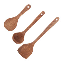 木铲子长柄木炒菜铲子不粘锅专用可高温木锅铲木勺汤勺 敬平 木铲+饭铲+27汤勺