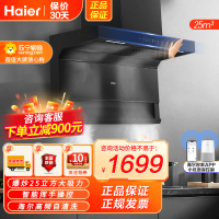 [高频自清洗]海尔(Haier)油烟机25m³飓风大风量顶侧三吸不跑烟一级能效家用挥手智控抽油烟机EC719UD
