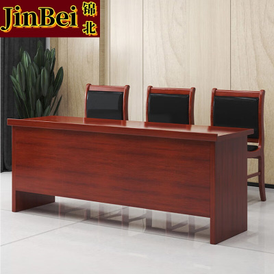 锦北主席台会议桌长条桌培训桌油漆木贴皮开会桌课桌三人1.8m宽(不含椅)