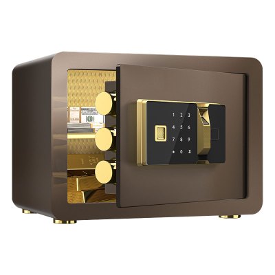 鑫星奈 XXN4060629 全钢实心保险柜办公防盗保险箱 高30cm咖色指纹款