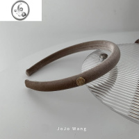 JiMi韩国丝绒银色金标发箍女头扣高颅顶简约发卡韩国简约头箍发饰头饰