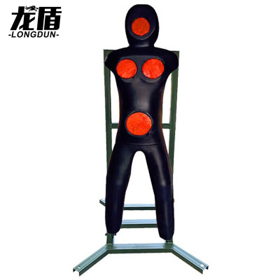 龙盾刺杀训练便携式 可移动可固定八字底座 全身人型靶黑色