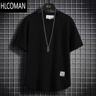 HLCOMAN干活穿的华夫格短袖t恤男士夏季冰丝透气不规则冰感耐脏耐磨半袖