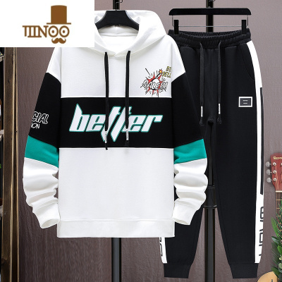 YANXU青少年款卫衣男孩初中高中套装潮流帅气大童春装外套