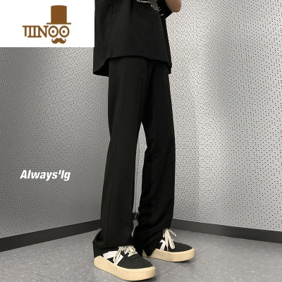 YANXU休闲裤男2023年新款垂感西裤美式潮牌炸街直筒阔腿运动裤子