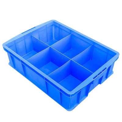 军根 塑料分隔式零件盒物料盒 分格箱五金工具收纳箱螺丝盒 特厚570六格箱(565*420*155)