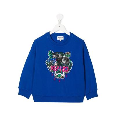 高田贤三(Kenzo)女童运动卫衣虎头刺绣圆领长袖棉质舒适百搭配休