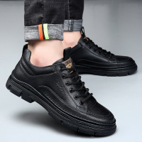 男鞋春季款真皮软底运动休闲鞋潮流英伦风百搭皮鞋子男增高