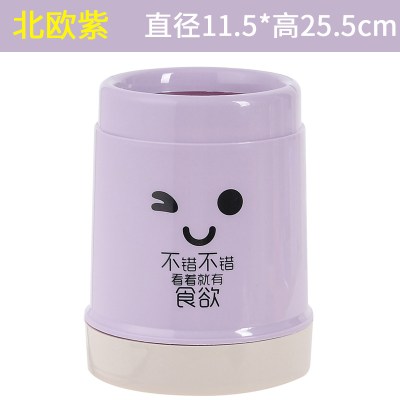 筷子篓置物架笼家用创意收纳盒厨房筒沥水快桶多功能放勺子的餐具 敬平 带盖筷子笼-北欧紫筷笼