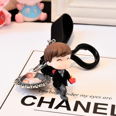 林檎钥匙扣情侣 定制照片钥匙扣可爱挂件男女创意卡通汽车钥匙链包包挂件送女朋友老婆生日礼物送女朋友老婆情人节七夕生日礼物