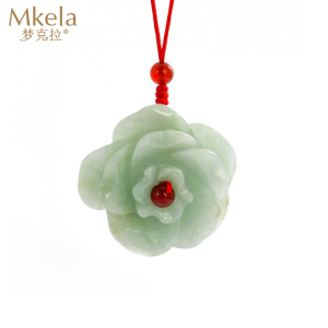 梦克拉 翡翠玫瑰花吊坠 娇艳玫瑰 翡翠花朵项坠 娇艳玫瑰