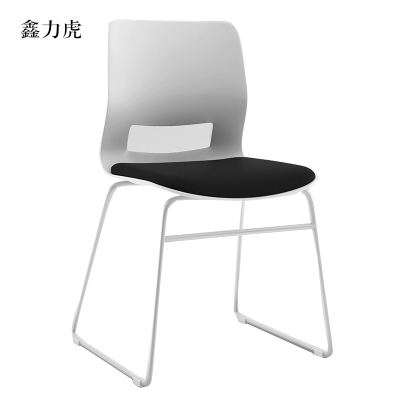 鑫力虎培训会议椅弓形椅洽谈椅无扶手黑色软包椅