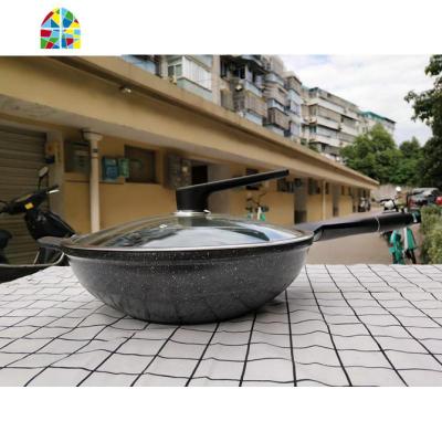 32cm韩式不粘锅炒锅家用多功能电磁炉燃气灶适用炒菜无油烟 FENGHOU 32cm韩式粉色铝合金炒锅+盖子