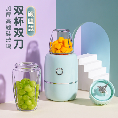 法耐辅食机婴儿打泥机家用多功能小型破壁搅拌机迷你婴幼儿宝宝料理棒 浅衫绿双杯双刀 HH-200C