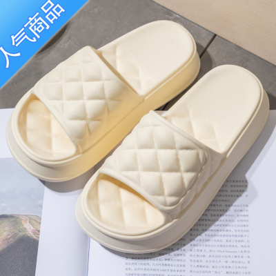 SUNTEK拖鞋女夏季外穿网红踩屎感室厚底高跟内居家用2023新款凉拖高级感