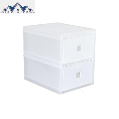 桌面抽屉式收纳盒 宿舍多层透明整理盒 学生寝室省空间化妆品收纳 三维工匠