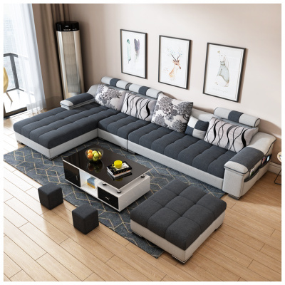 布艺沙发简约现代新款乳胶沙发小户型贵妃可拆洗北欧客厅整装组合