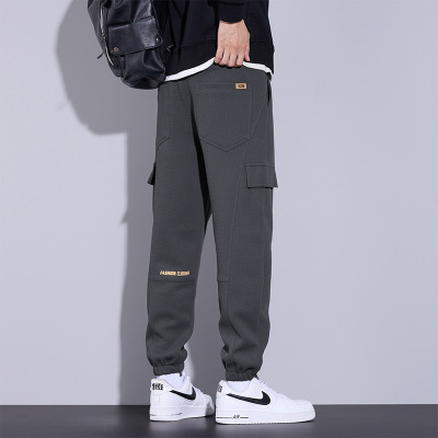 |秋季新款加厚潮流男士休闲裤潮牌运动宽松束脚休闲裤男